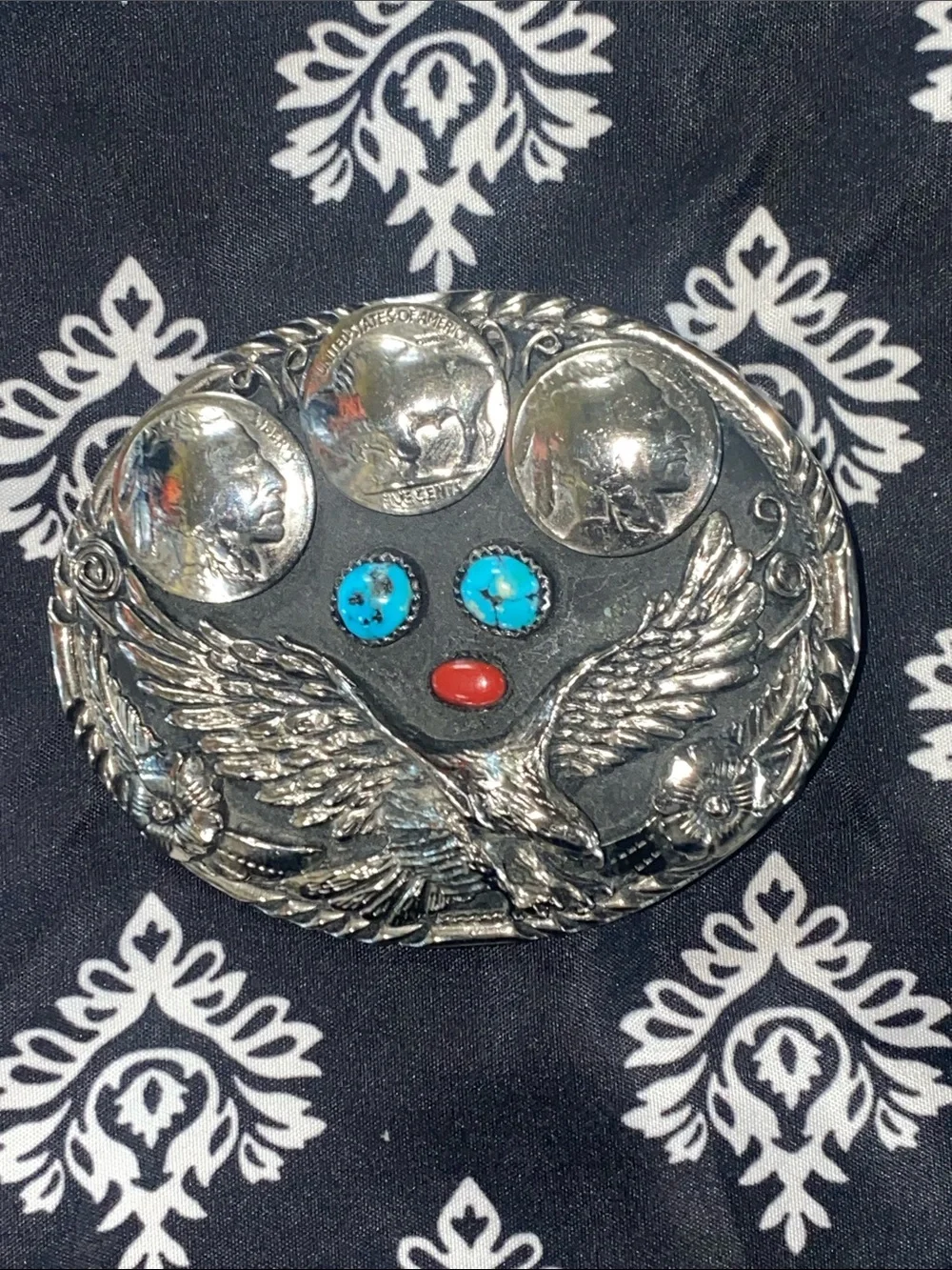 T3 Silver Handcrafted Western-Style Belt Buckle